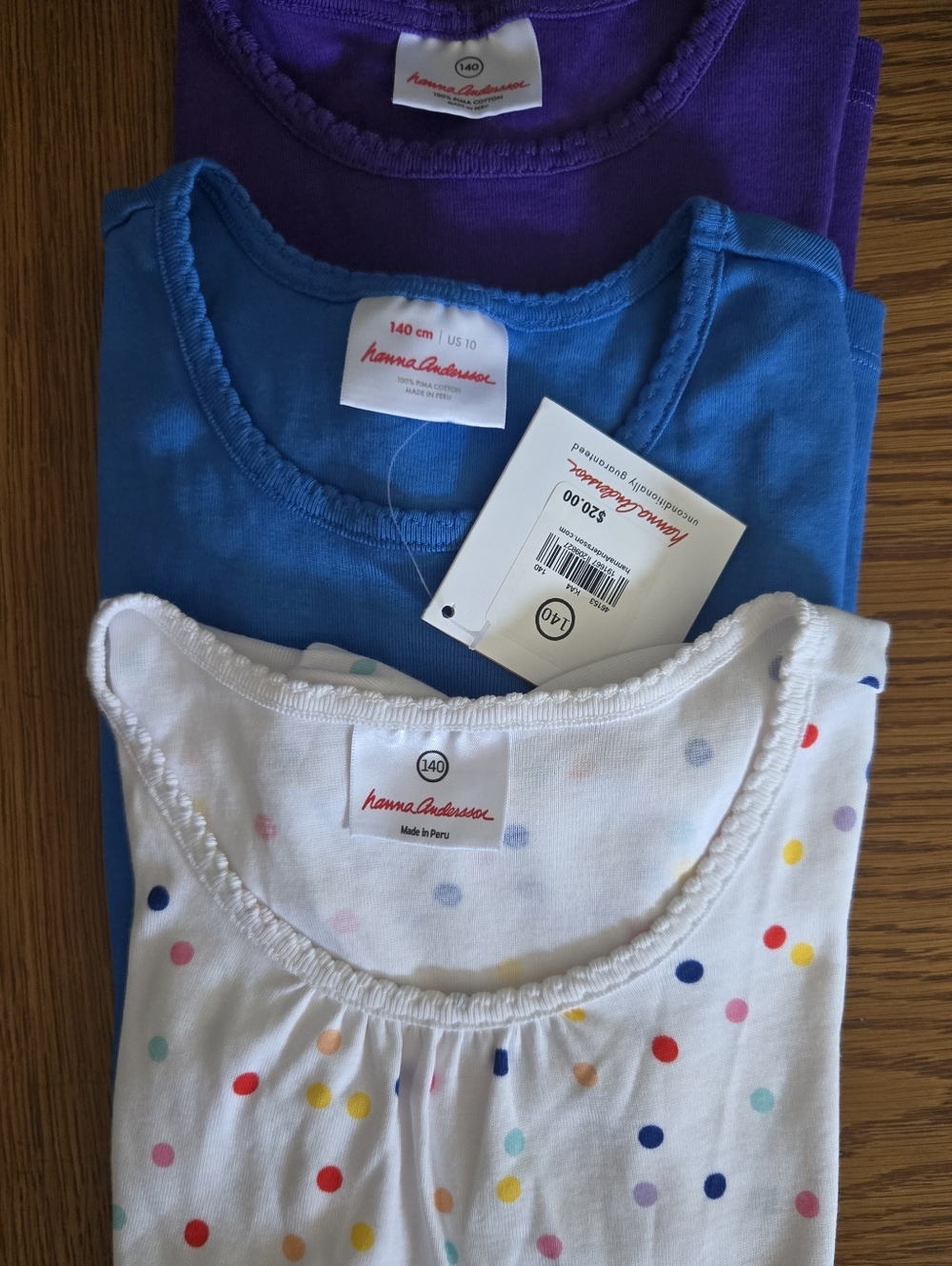 ✨️Three✨️ Hanna Andersson Tees. Size 140 US 10 Short Sleeve